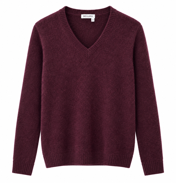 Hanna V/hals trui aubergine