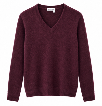Hanna V/hals trui aubergine