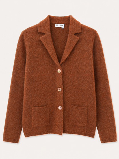 Alfie gebreid jasje Cognac, brandy
