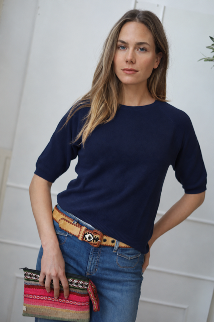 Belluna Cabane knitted top navy