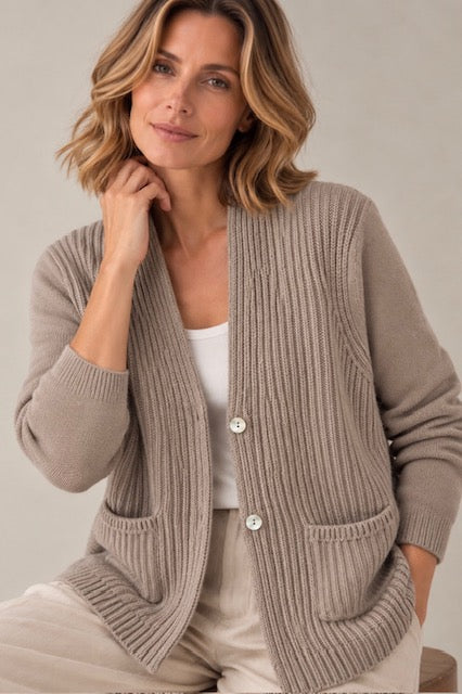 Fiore knitted jacket beige melange