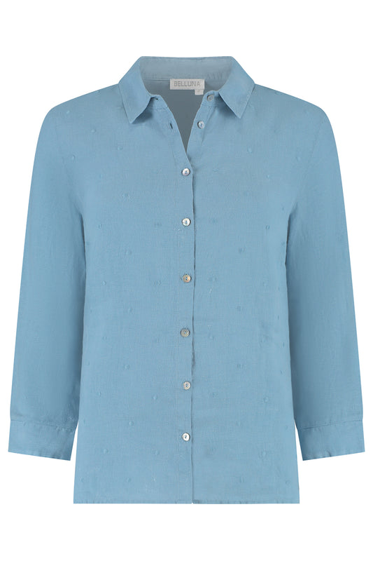 Belluna Bianco linnen blouse jade