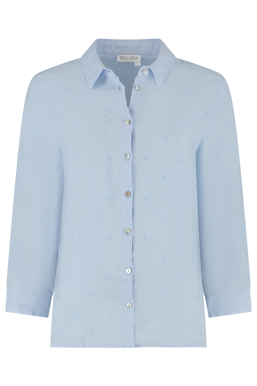 Belluna Bianco linnen blouse light blue