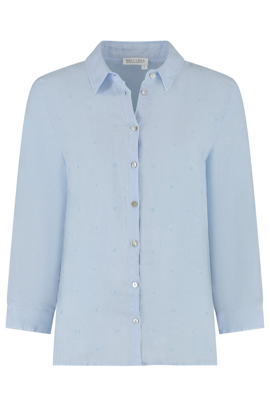 Belluna Bianco linnen blouse light blue