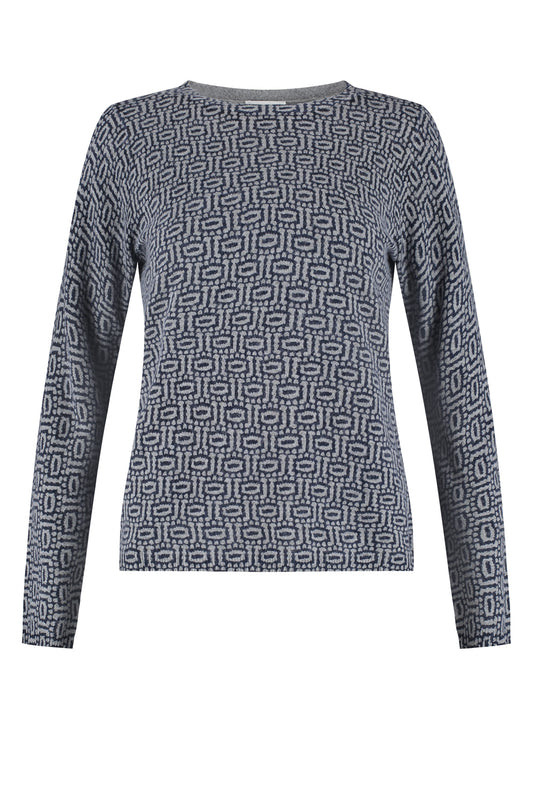 California Pullover Gedruckt beige/ marineblau