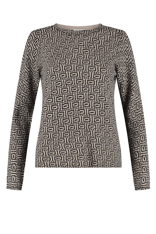 California Pullover Gedruckt beige/ marineblau