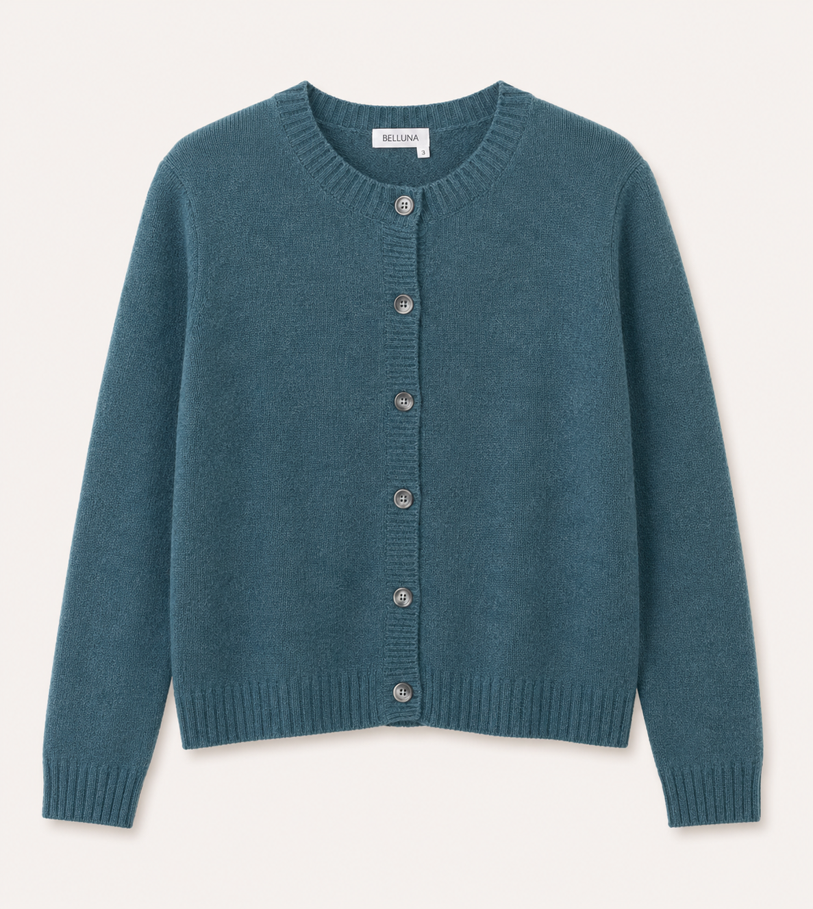 Eline vestje ronde hals, Green melange