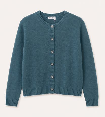 Eline vestje ronde hals, Green melange