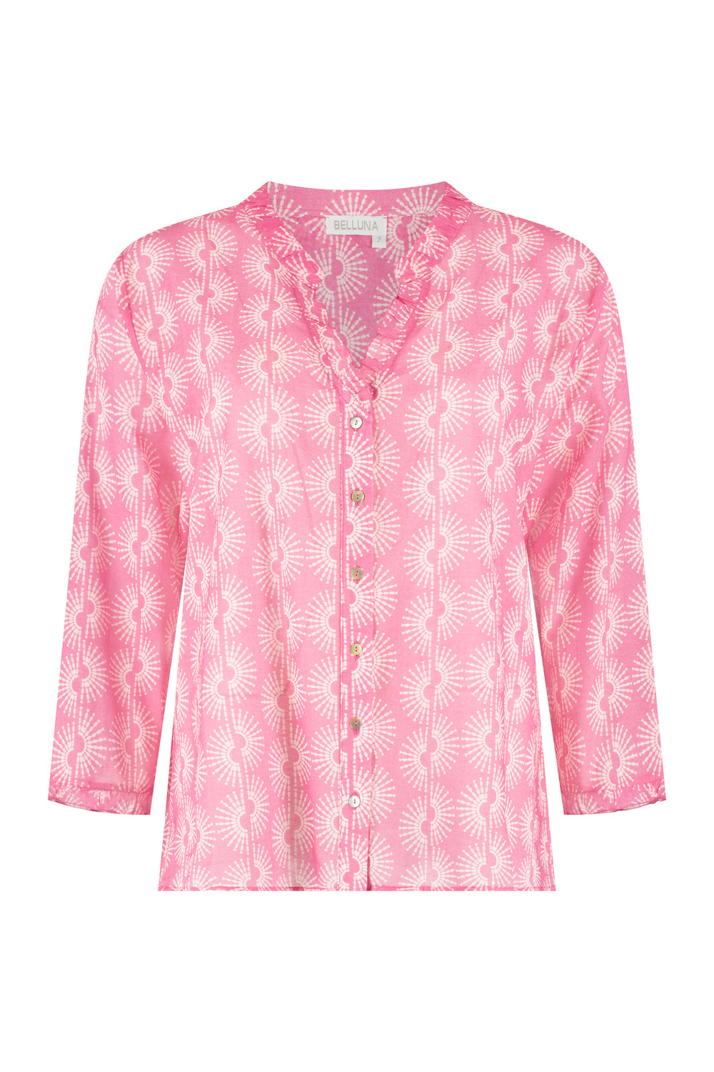 Belluna Haline blouse leaves cobalt