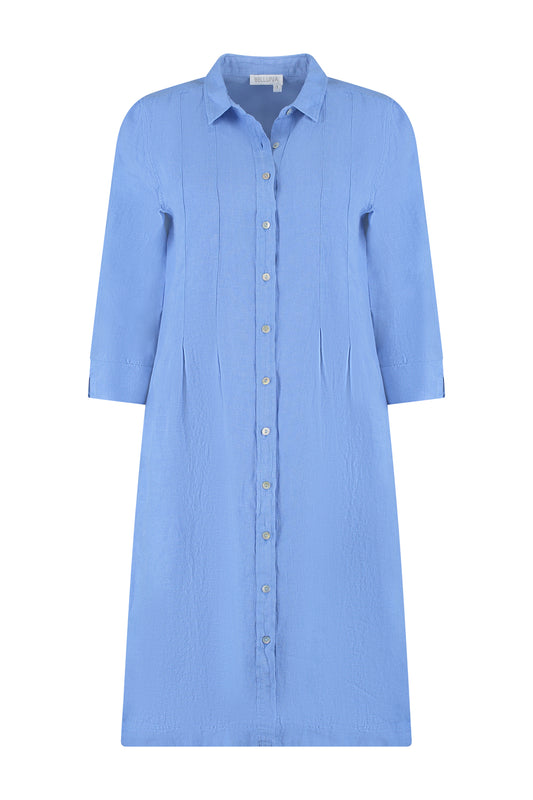 Belluna Midi linnenjurk azul