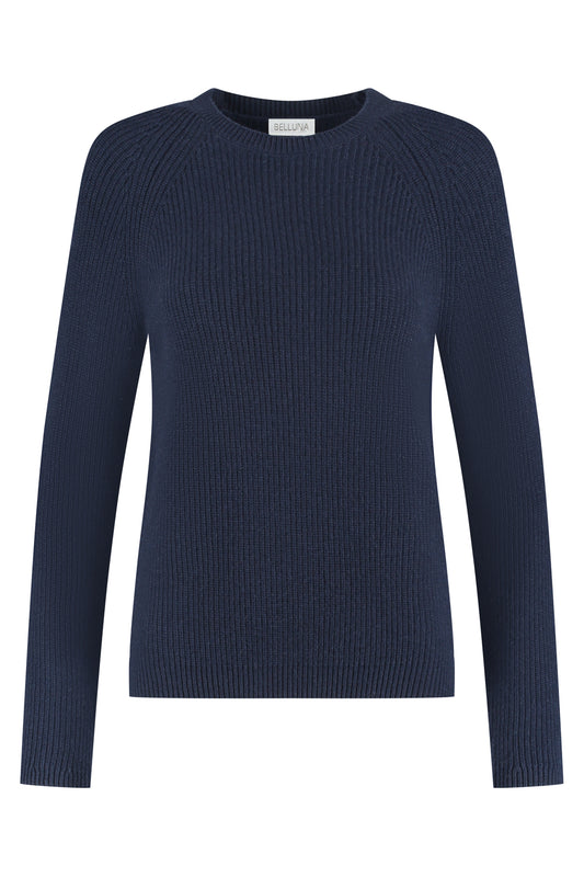 Sparkle ronde hals trui navy