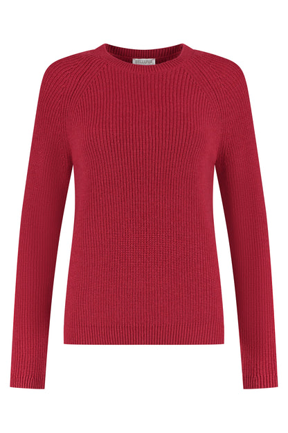 Sparkle ronde hals trui rouge