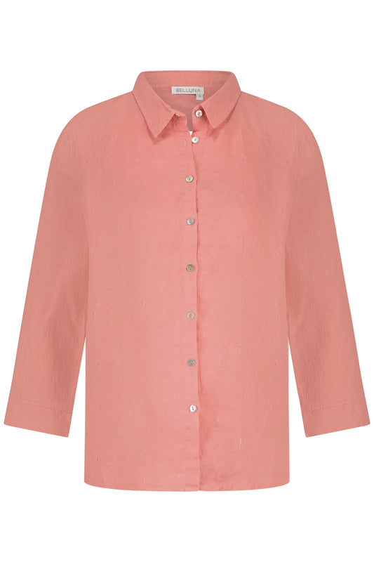 Belluna Bianco  linnen blouse brique