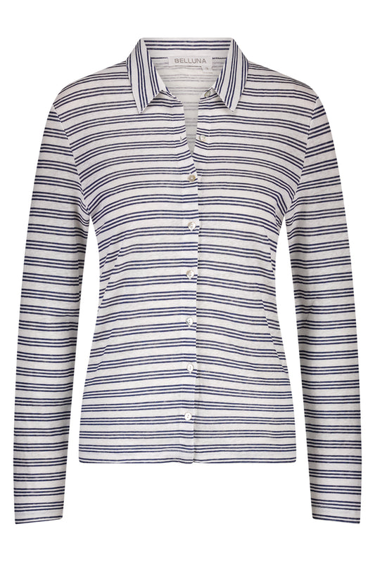 Belluna Caine T-shirt blue stripe