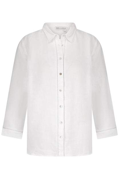 Belluna Jungle  linnen blouse blanc