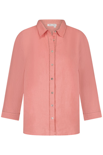 Belluna Jungle  linnen blouse brique