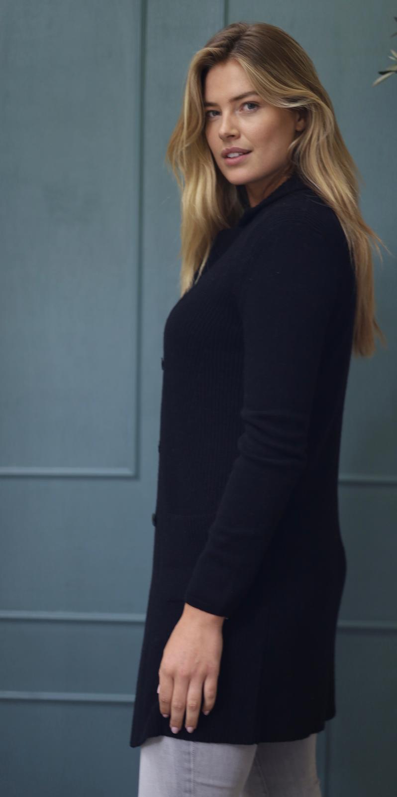 Sixteen lang vest noir